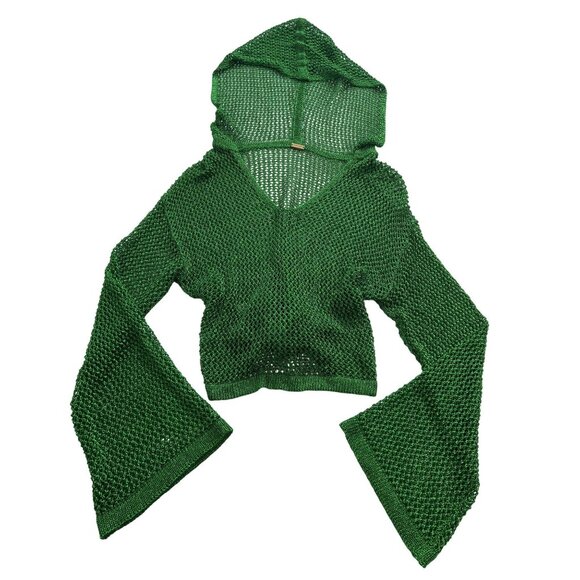 Cult Gaia Catherine Hooded Top in Green - Picture 1 of 5